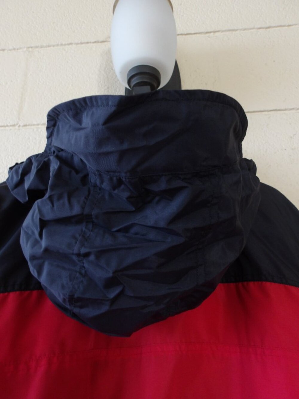 SJB Womens Red Black Hooded Parka Zip Pockets Drawstring Waist Adjustable Sleeve - Picture 14 of 16